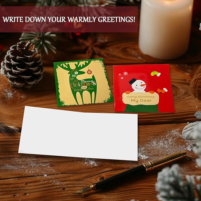 16 Christmas card categories, holiday cuteness multiple loose cards with envelopes and written blessing messages, can be given to friends, family, children, boys and girls (honglvse)