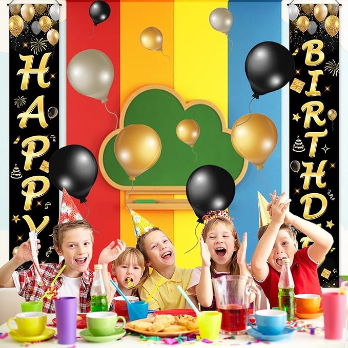 Birthday Decorations Banner, Happy Birthday Door Sign for Men Women Boys Girls Ideal Birthday Decorations Party Supplies Outdoor Indoor 72 x 12 Inch