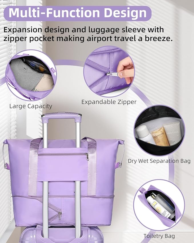 LARVENDER Carry on Luggage 22x14x9 Airline Approved, 20 Inch Hardside Suitcase with Wheels TSA Lock, PC+ABS Lightweight Travel Luggage Sets for Women, Glossy Lavender, 3 Piece Set