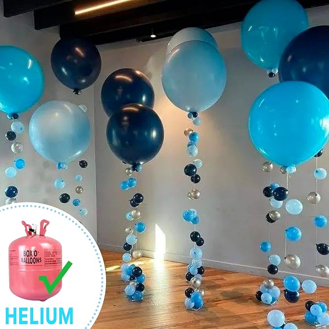 PartyWoo Baby Blue Balloons 4pcs 36 Inch Light Pastel Sky Aqua Blue Balloons for Graduation Baby Shower Gender Reveal Weddings Easter Birthday Bachelorette Anniversary Party Decorations Blue-Q13