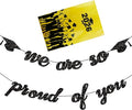Graduation Decorations 2026 | Class of 2026 Graduation Banner, Black Glitter We are So Proud of You Grad Banner for Graduations Party Decorations Favors Supplies School Home Car Decorations