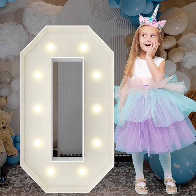 3FT Marquee Light Up Letters, Large Marquee Letters, Pre-cut Foam Board Letter O for Engagement Wedding Decorations Birthday Party Backdrop Decor, Balloon Arch Kit