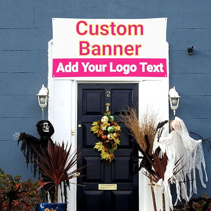 Custom Banners Personalized Banner Signs with Logo Text for Party Birthday Graduation Wedding Event Decoration 35×70 Inches