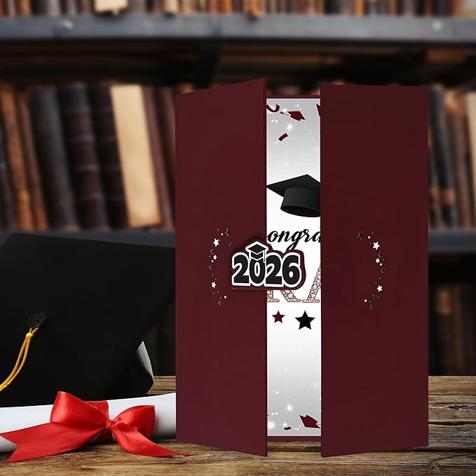 Vlipoeasn 2026 Graduation Guest Book Alternative, Maroon Class of 2026 Graduation Party Decorations, Graduation Signature Book for 2026 College High School, Unique Graduation Gifts for Friends