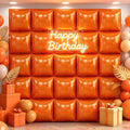 36Pcs Orange Square Foil Balloons Wall Backdrop, Double Sided Metallic Foil Balloons Tunnel Arch Garland Kit for Photo Booth Birthday Wedding Halloween Christmas Party Decorations