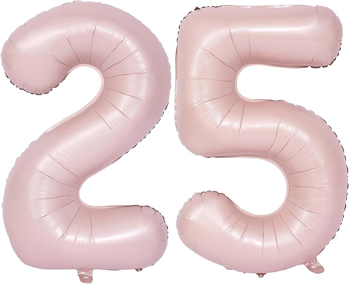 40 In Matte Pink Number Balloons Helium Foil Mylar Balloon Birthday Party banquet Decoration Digital 25