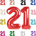 21 Balloon Number, Red Number 21st Birthday Balloons 40 Inch, 21 or 12 Years Old Red Birthday Decorations for Men Women Him Her, 21st Anniversary Decorations