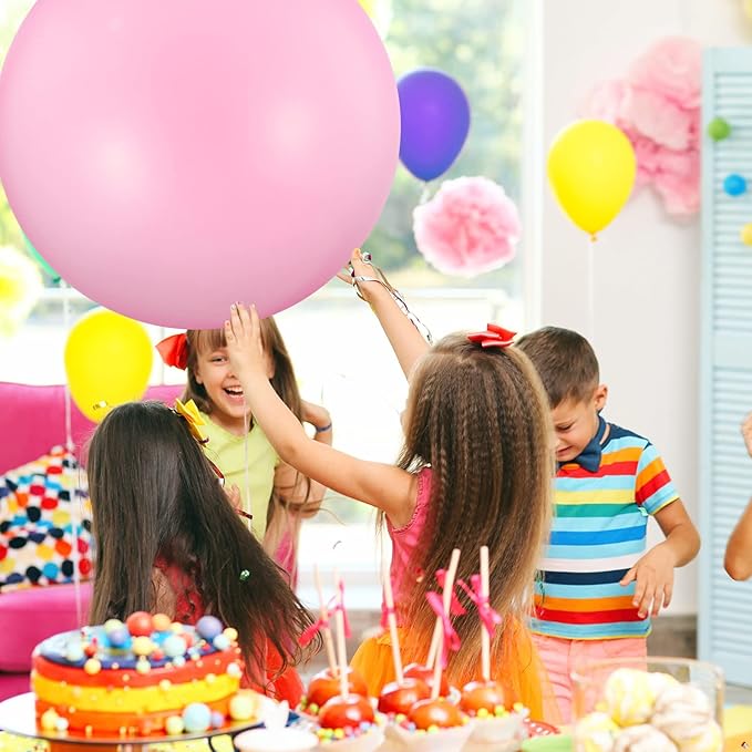 18 Pack 18/24 / 36 Inch Balloons Large Latex Giant Round Big Macaron Balloons for Wedding Birthday Party Baby Shower Decorations(Pink)