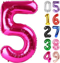 Hot Pink Number 5 Balloon 40 Inch, 5th Birthday Party Decorations for Children, Giant 5 Foil Balloon for Party Supplies