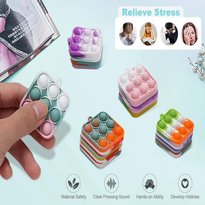 57PCS Party Favors for Kids,Fidget Toys Bulk Its Birthday Party Favors for Toddlers Adult, Small Classroom Prizes Box Fidgets Toys for Kids, Treasure Chest, Goodie Bag Stuffers, Bubbles Poppers