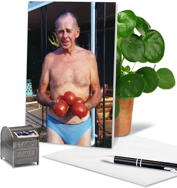 NobleWorks - 1 Funny Happy Birthday Card for Him w/Envelope - Funny Photos, Birthday Humor for Men - Getting Riper C6433BDG
