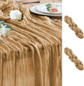 Wokceer Cheesecloth Table Runner 2Pack 10FT Khaki Boho Gauze Cheese Cloth Table Runner for Party Long Rustic Sheer Table Runners for Baby Bridal Shower Wedding Easter Table Decor