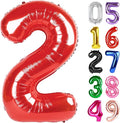 Red Number 2 Balloon 40 Inch, 2nd Birthday Decoration for Toddlers Girls Boys, Sparkling 2 Number Balloon Party Decor