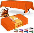 Orange Plastic Table Cloth - 4 Pack 54" × 108" Rectangle Disposable Tablecloths for 6FT Tables, Table Cover for Party, Holiday & Gathering Use