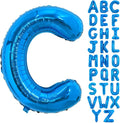 TONIFUL 40 Inch Giant Blue Letter C Balloons - Foil Mylar Big Alphabet Balloons for 2026 Graduation Birthday Party, Anniversary & New Year