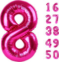 Rose Red Number 8 Balloon 40 Inch,Jumbo Giant Mylar Hot Pink Number 8,Big Large Foil Helium Number Balloons, Balloons for 18 28 80 Birthday Party Decorations Supplies Anniversary Celebration