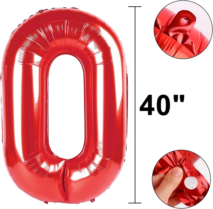 40 Inch Red Number 30 Digital Balloon,Jumbo Mylar Foil Helium Balloon for 30 Balloons for Birthday Party,Wedding Anniversary Party Decorations