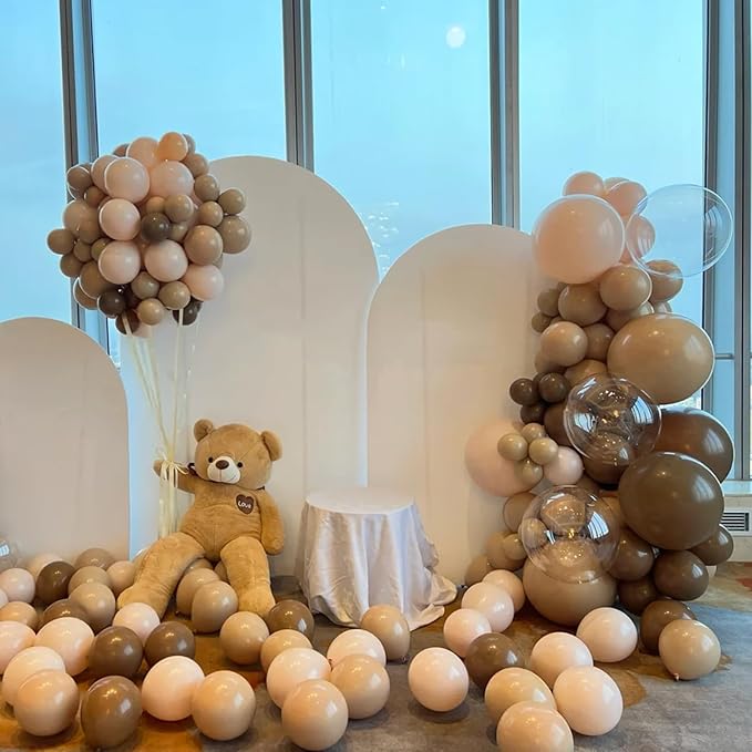 90pack Khaki Balloons Different Size 18/12/10/5 Inch Khaki Balloon Garland Arch Kit for Graduation, Wedding, Birthday, Princess Theme Party, Baby Shower, Anniversary Party Decorations