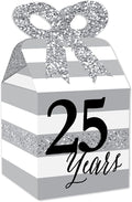 Big Dot of Happiness We Still Do - 25th Wedding Anniversary - Square Favor Gift Boxes - Anniversary Party Bow Boxes - Set of 12