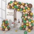 Sage Green and Brown Balloon Garland Arch Kit, 122PCS Brown Nude Gold Balloons Woodland Camo Army Olive Green Balloon for Jungle Safari Woodland Hunting Theme Birthday Baby Shower Decorations