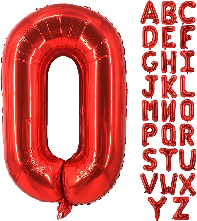 Lovoir 40 Inch Large Red Letter O Balloons Big Size Jumbo Mylar Foil Helium Balloon for Birthday Party Celebration Decorations Alphabet Red O