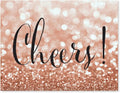 Andaz Press Wedding Party Signs, Glitzy Rose Gold Glitter, 8.5x11-inch, Cheers!, 1-Pack, Bokeh Colored Party Supplies