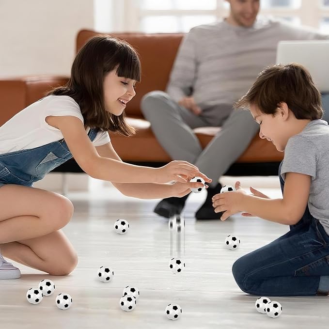 24 Pcs Soccer Bouncy Balls for Kids, 32mm Rubber Bounce Sport Balls Bulk for Party Favors, Goodie Bag Fillers, Easter Gift Bag Stuffers, Basket Stuffers, Classroom Prizes, Carnival Party Supplies