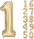 40 inch White Gold Number Balloon Giant Foil Helium Balloons Champagne Gold Number 1 Balloon for 1st Birthday Party Decorations