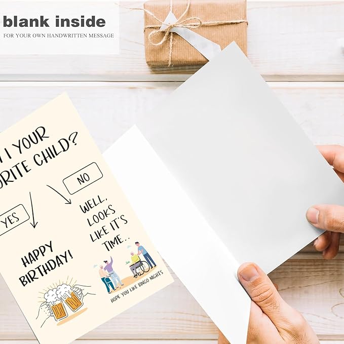 Funny Birthday Card for Dad Mom, Hilarious Dad Mom Birthday Card&Gift from Son Daughter Child Kids, Sibling Rivalry Birthday Card for Daddy Mommy Parent
