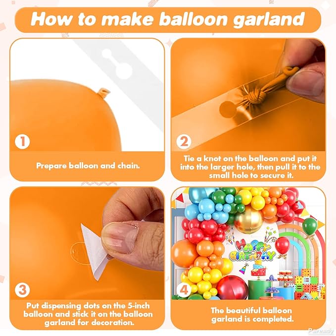 Rainbow Balloon Garland Arch Kit, 120pcs Colorful Balloon Arch Kit With Red Gold Blue 4d Foil Balloon, Orange Yellow Green Balloons Different Sizes For Birthday Baby Shower Party Wedding Decorations