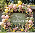 Pink Green Yellow Balloon Arch Double Stuffed, Dusty Green Light Yellow Mauve Ivory Pastel Balloon Garland Kit for Baby Shower Birthday Bridal Wedding Flower Valentine Party Decoration