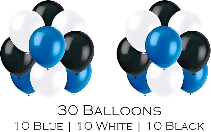 Serves 30 Ultimate Party Pack Congrats Grad Blue Party Supplies Dinner & Dessert Plates Cups Napkins 2 Table cloth 20 Photo Props 12 Swirls 30 Balloons Props 1 Banner 2 Grad Card Holder Box Blue