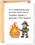 KINGNAME Funny Over the Hill Birthday Card for Older Adults, Fire Hazard Candle Joke, Humorous Greeting Card for Men Women, Gag Gift for Milestone Bday