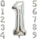 Silver Number 1 Balloon,40 Inch Large Number Foil Mylar Balloons for 1st Girl Boy Birthday Party Celebration Decoration Supplies, Big Digital Balloons for Wedding Anniversary Events Decor