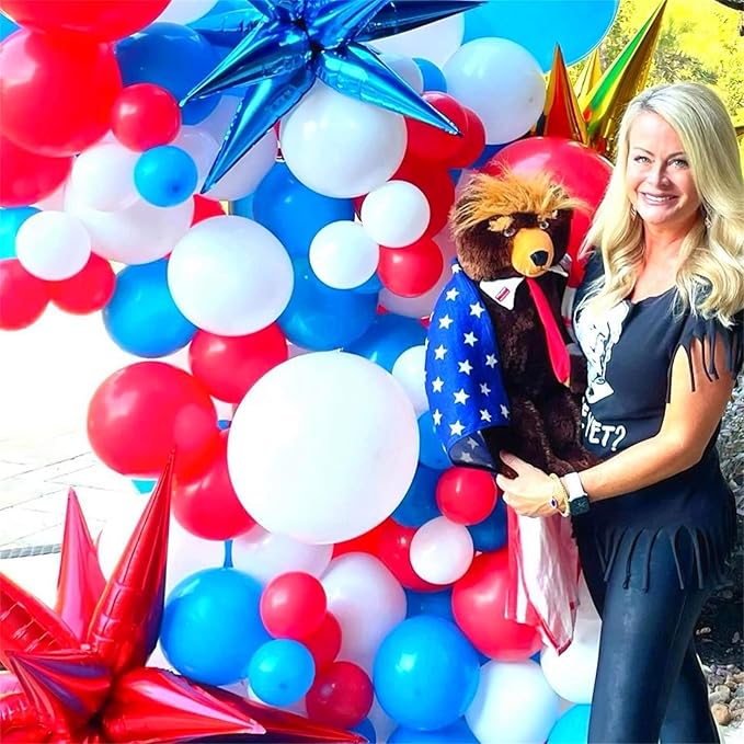 Balloon Arch Garland Kit, Red White and Blue 102 Pcs Patriotic 4th of July Latex Balloon Garland Arch Royal Blue Balloon for Boys Men Baseball Birthday Baby Shower Nautical Labor Day Party Decorations