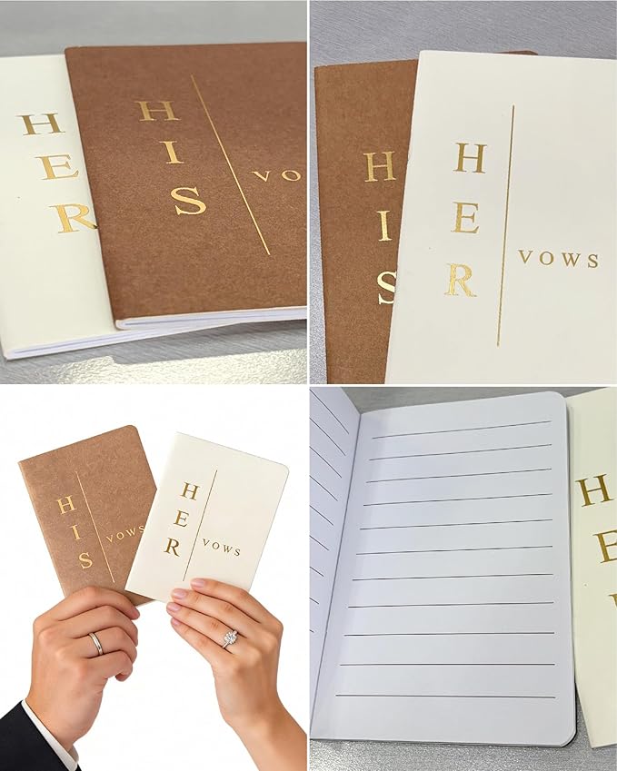 WeddingGiftsWedding Vow Books His and Hers, Wedding Vow Books with Soft Touch Gold Foil Engraving, Wedding Essentials, Wedding Accessories