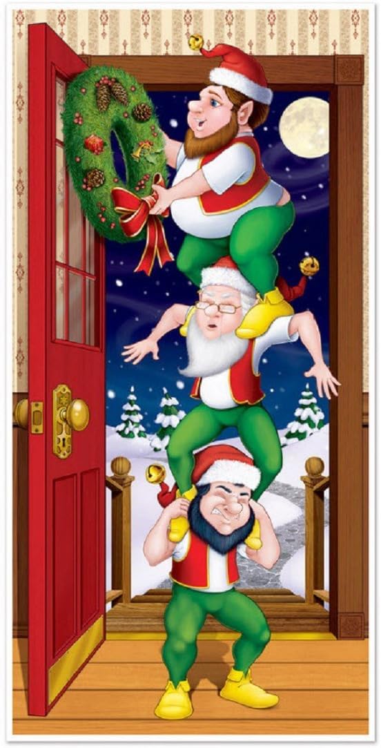 Beistle Christmas Elves Door Cover