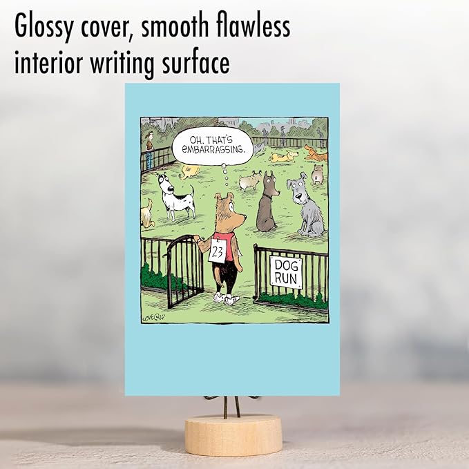 NobleWorks - 1 Humor Birthday Card with Envelope - Funny Cartoons for Birthday Greetings, Celebration Notecard - Dog Run C2413BDG