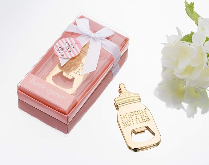 24 Packs Poppin Bottle Opener for Baby Shower Favors,Gifts,Decorations and Souvenirs for Guests