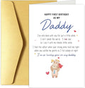 Chenive Happy First Birthday As My Daddy Card, Sentimental New Dad Birthday Card, Bear Themed 1st Daddy Birthday Card from Baby