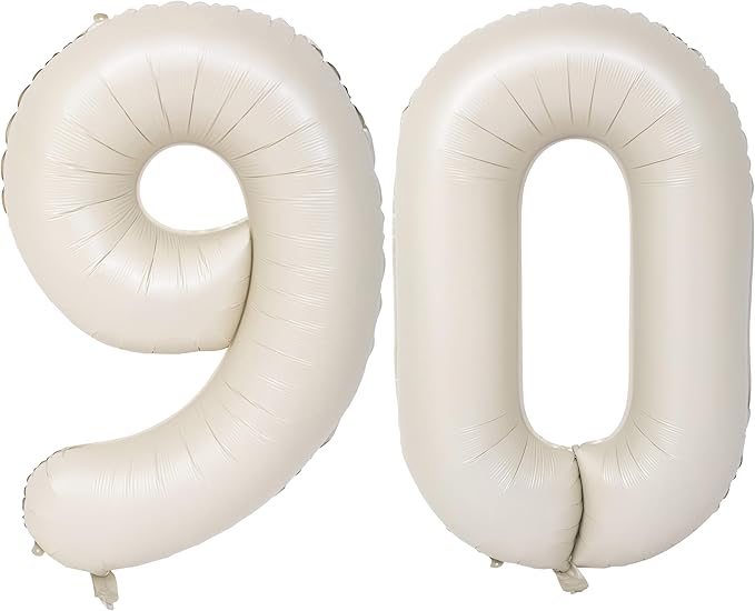 40 In Cream white Number Balloons Helium Foil Mylar Balloon Birthday Party banquet Decoration Digital 90