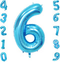 40 Inch Blue Number Balloons, Helium Mylar Foil Number Balloons for Birthdays, Number 6 Balloon for Party Wedding Bachelorette Birthday Bridal Shower Graduation Anniversary Celebration Party