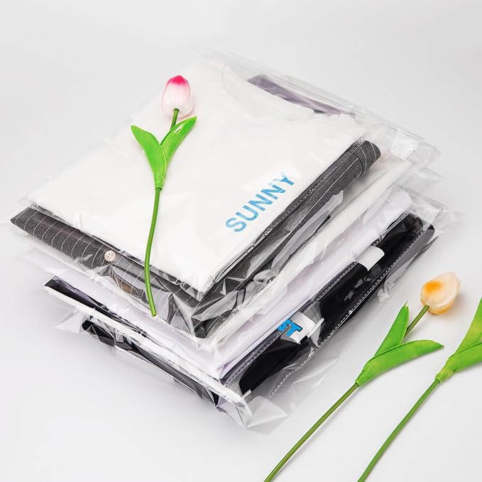 120 Count 10" X 13" Clear Cellophane Bags, Self Sealing Bags, Resealable Cello Bags for Packaging Clothing & T Shirts - Reinforced