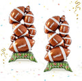 2-Piece Football Party Decoration Set - 5 ft Large Self Standing Football Foil Balloons, Suitable for Game Day Celebrations and Sports Themed Party Decorations (Football Pile)