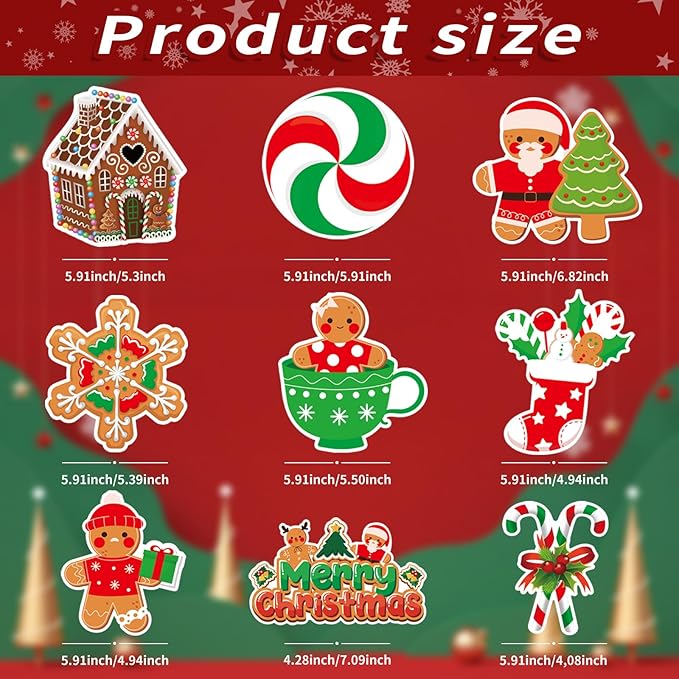 Christmas Decorations Christmas Banner and Gingerbread Hanging Swirls for Xmas Winter Holiday Party Supplies