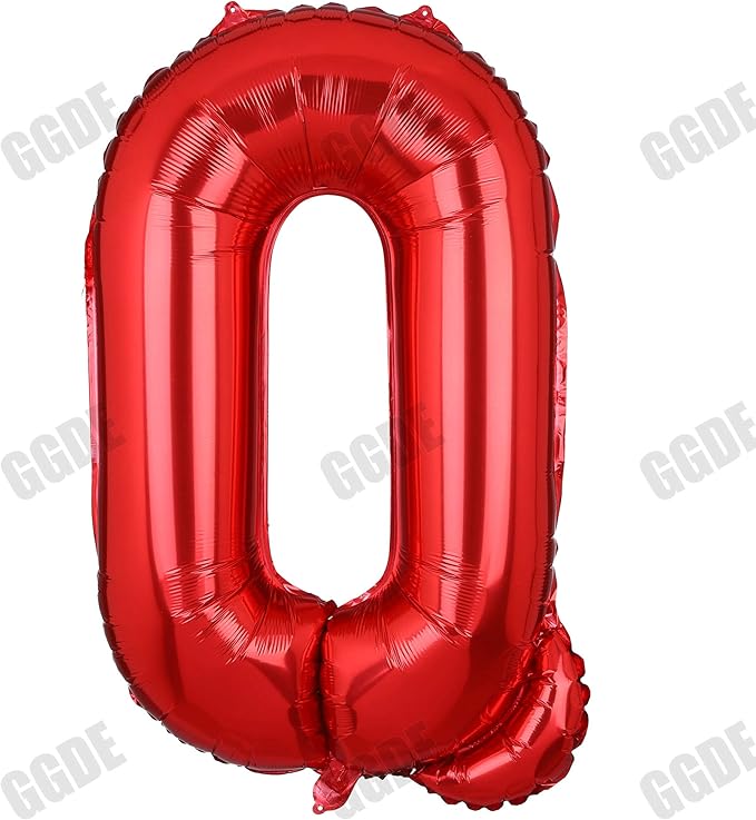 40 Inch Big Red Letter Balloons Foil Mylar Wedding Bachelorette Wedding Birthday Bridal Shower Anniversary Celebration Graduation Party Decoration Alphabet Q (A-Z)