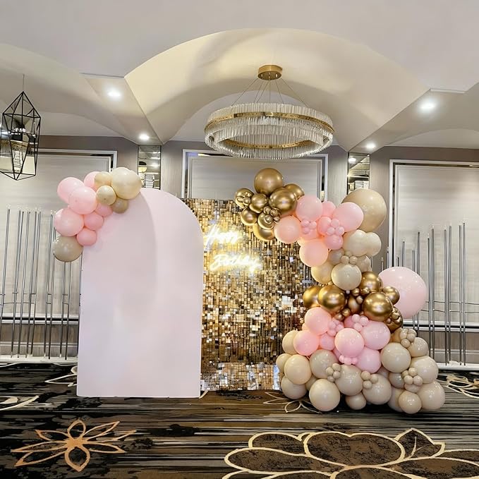 Dusty Pink Nude Gold Balloons, 60Pcs 12Inch Pink Sand White Nude Gold Biege Balloons for Boho Baby Shower Wedding Bridal Shower Engagement Birthday Party Decorations