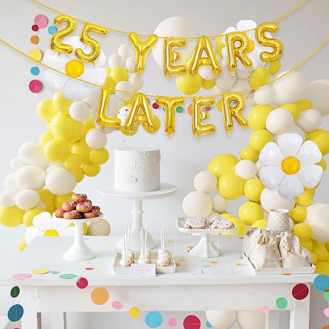 Gold 25 Years Later Letter Balloons 16in Balloon Foil Letter Decorations Party Decor Gold Letter Balloons 25 Years Later Party Supplies