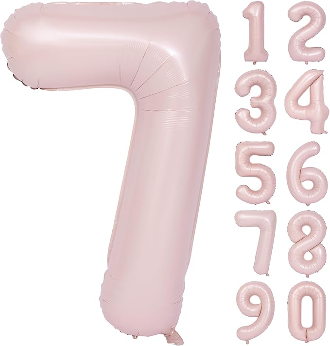 40 In Matte Pink Number Balloons Helium Foil Mylar Balloon Birthday Party banquet Decoration Digital 7