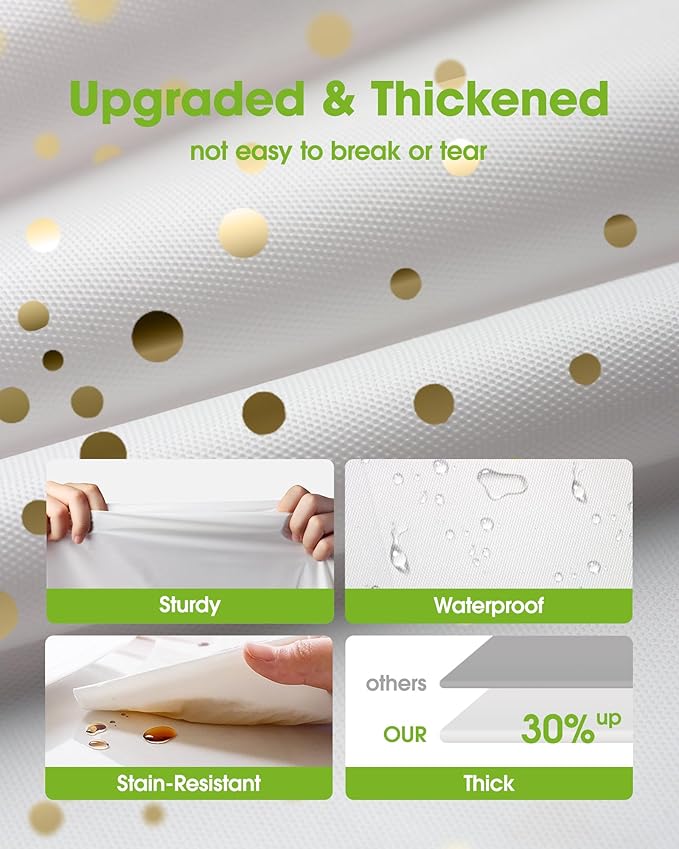 Pureegg Plastic Table Cloth Disposable 8 Pack, 54 x 108 Inch Table Cloths, Graduation Decorations Class of 2026, Graduation Tablecloths, Rectangle, Plastic Cover, Leakproof & Sturdy, White and Gold